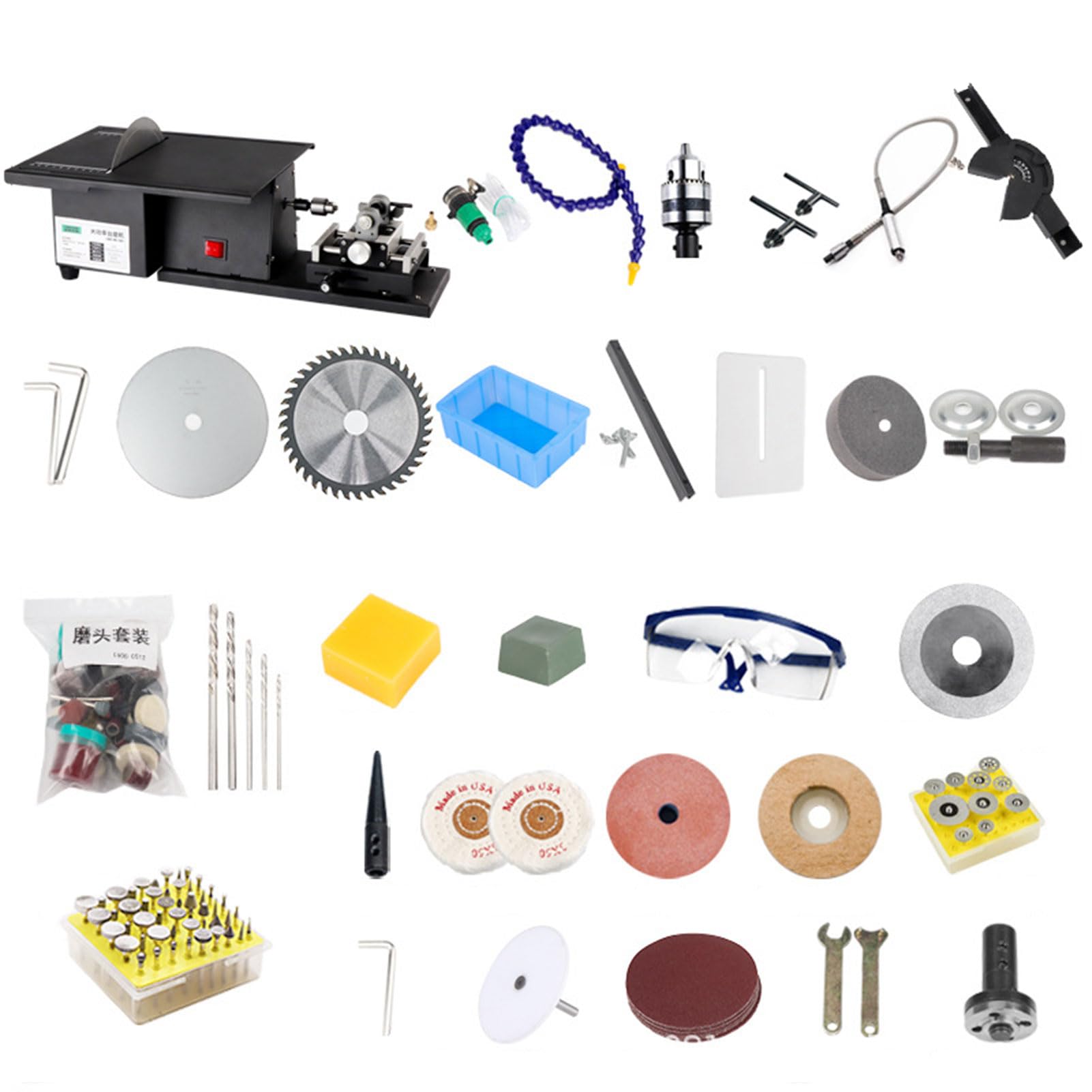 Máquina pulidora profesional de joyas, torno de banco de alta velocidad de 15000 RPM con eje flexible para moler, pulir, perforar piedras preciosas