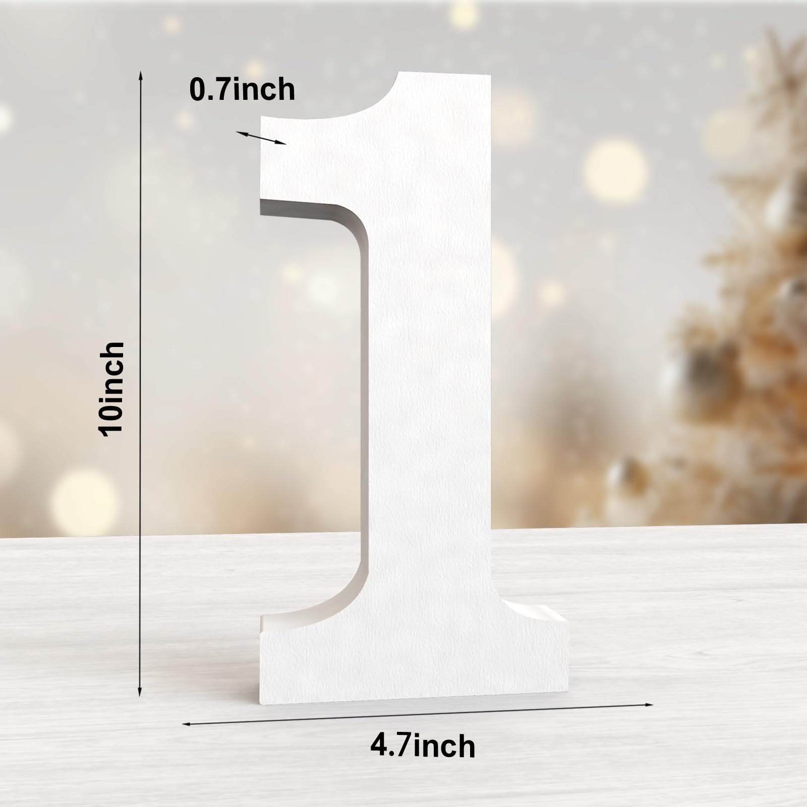 Aruatu 10 Inch White Wood Numbers Unfinished Wood Numbers for Wall Decor Decorative Standing Numbers Large Letters for wall Decoration for Craft Home Party Projects (1) - Image 2