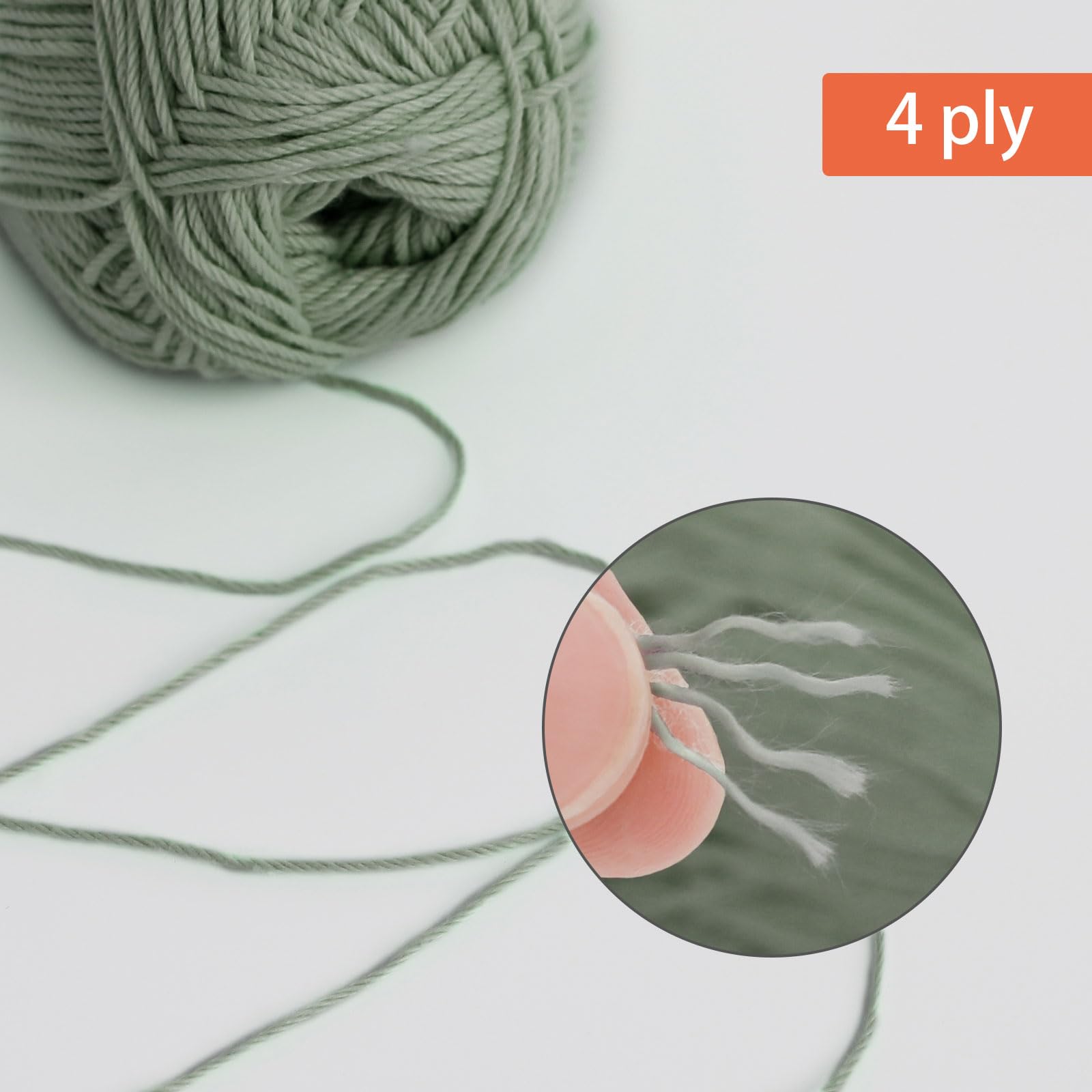 Pretty Jolly 4 Skeins Soft Baby Yarn, 100% Cotton, Crochet & Knitting, 4 Ply, Fingering Weight - Image 3