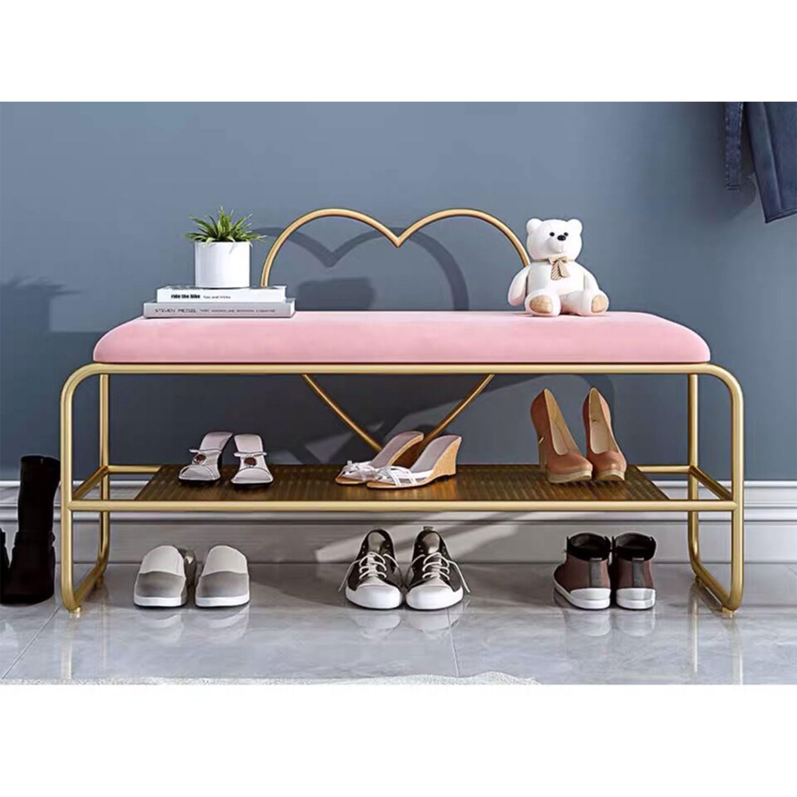 Banc à chaussures pour entrée accueillante et chambre rose