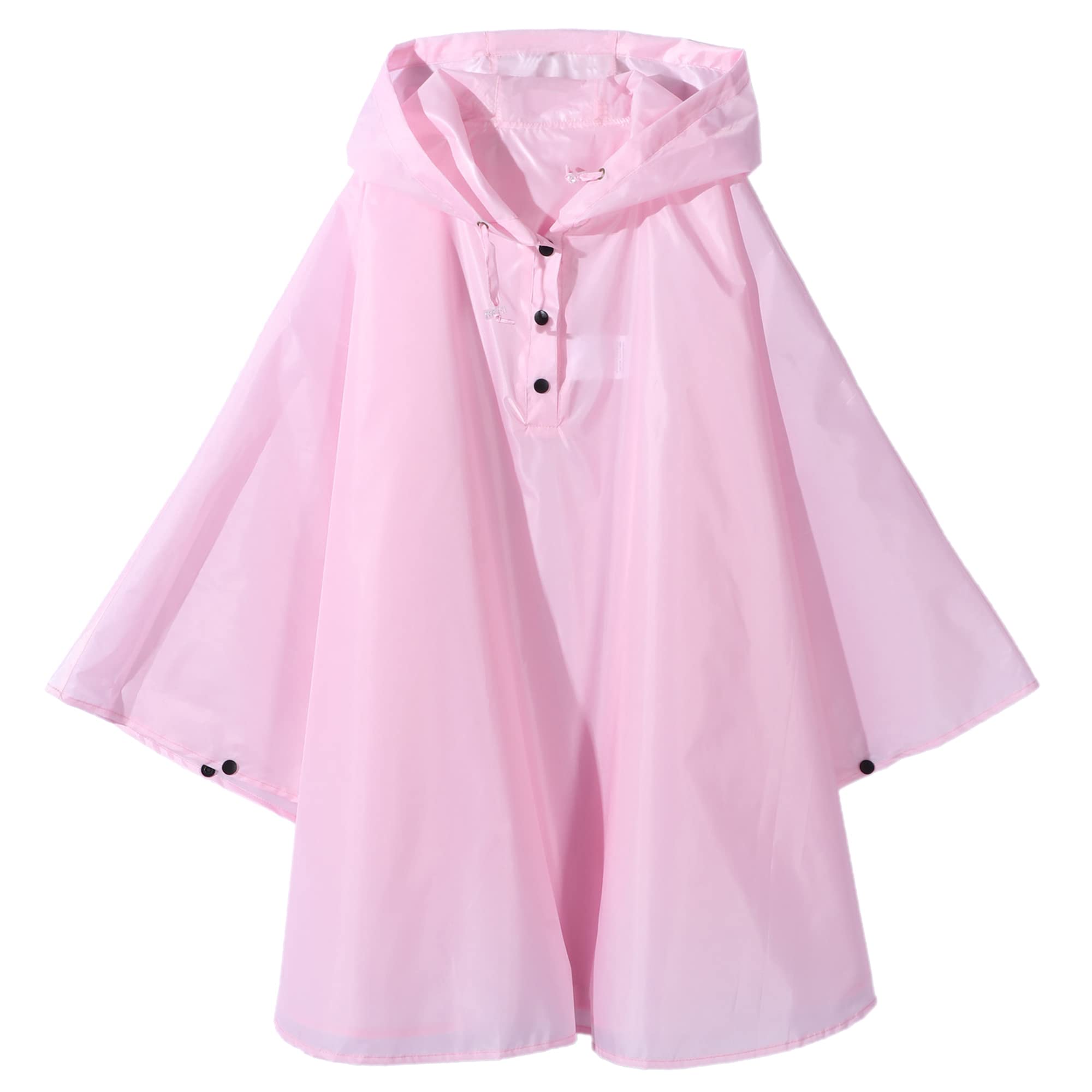 QIKADO Poncho Antipioggia Bambino, Poncho Pioggia Bambina con Cappuccio e Bottoni Portatile