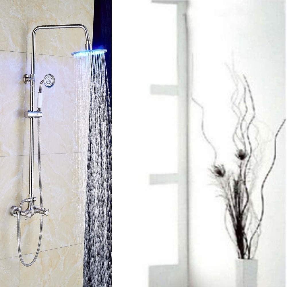Robinet de douche double poignées avec colonne douche LED couleur