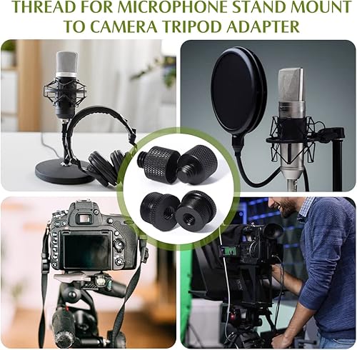 Miniatura 6 de Adaptador de soporte de micrófono de 4 piezas, juego de adaptador de rosca de micrófono, 58 hembra a 38 macho y 14 hembra a 58 macho, rosca