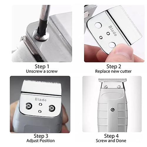 Miniatura 7 de Paquete de 1 cuchilla de repuesto compatible con recortadora Andis Outliner II, adecuada para cortapelos modelo 04604