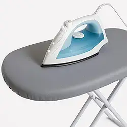 Forro Térmico Premium Para Tábua de Passar Metalizado 120 x 45 cm Com Proteção Térmica e Ajuste Universal Cinza