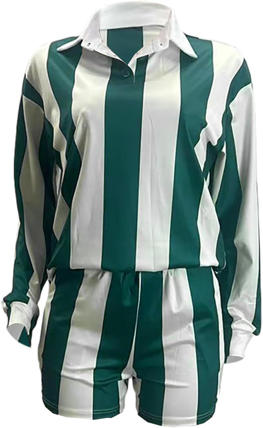 Tbahhir Short Sets Women 2 Piece Outfits Striped Long Sleeve Sweatshirts and High Waisted Shorts Jogger Tracksuits Fall - Image 7