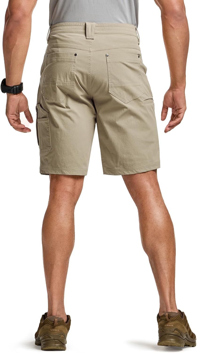CQR Men's Stretch Utility Shorts, Lightweight Quick Dry Casual Shorts, Hiking Golf Cargo Shorts with Zipper Pockets - Image 3