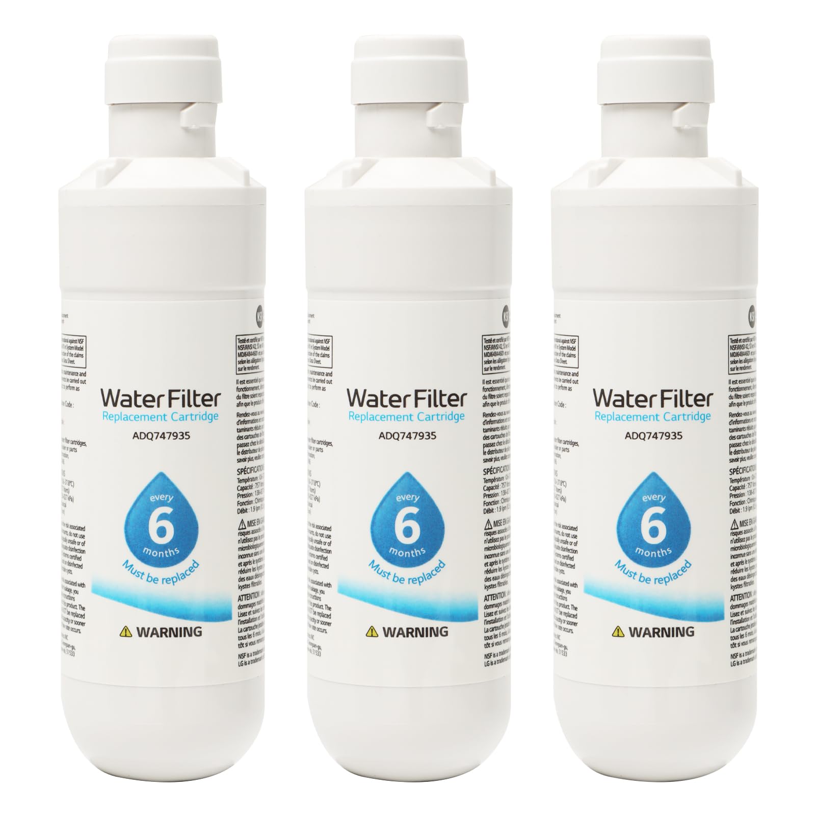 Frigorifero Filtro dell'acqua, Filtro dell'acqua esterno universale per frigoriferi LT1000P, Home Remover Bianco per Kenmore9980 (3 pezzi)