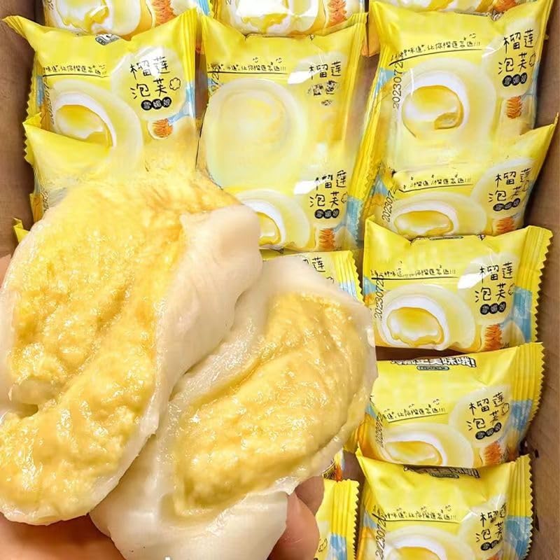 Japanese Mochi,4 Flavour(20/30pack) Healthy Instant Meal Replacement,Traditional Soft Rice Cake,Sweets,Confectionery,Snack Food,Pastries,Delicious Snack Gifts (Durian flavor,20 packs,1)