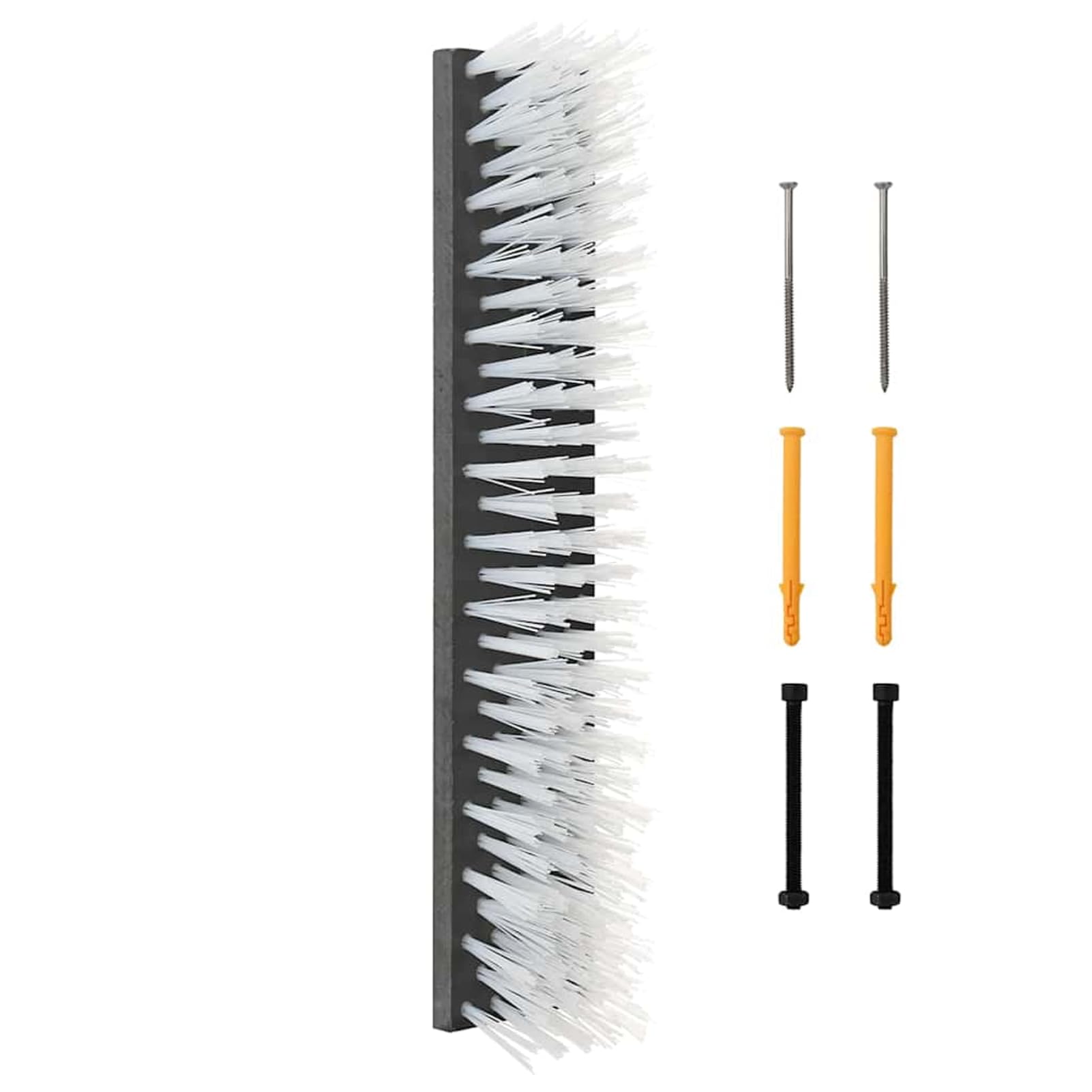 Homgoday Spazzola per Bestiame da Parete, Plastica e Acciaio 50x10x6.5 cm, Nero e Bianco, per Uso Esterno, Assemblaggio Richiesto