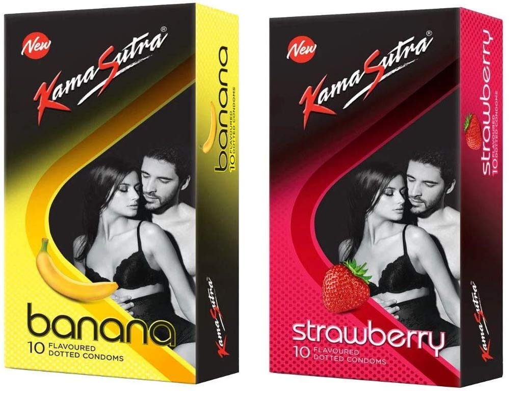 Buy A 'KAMASUTRA' Lubricated Condoms Strawberry and Banana Flavour