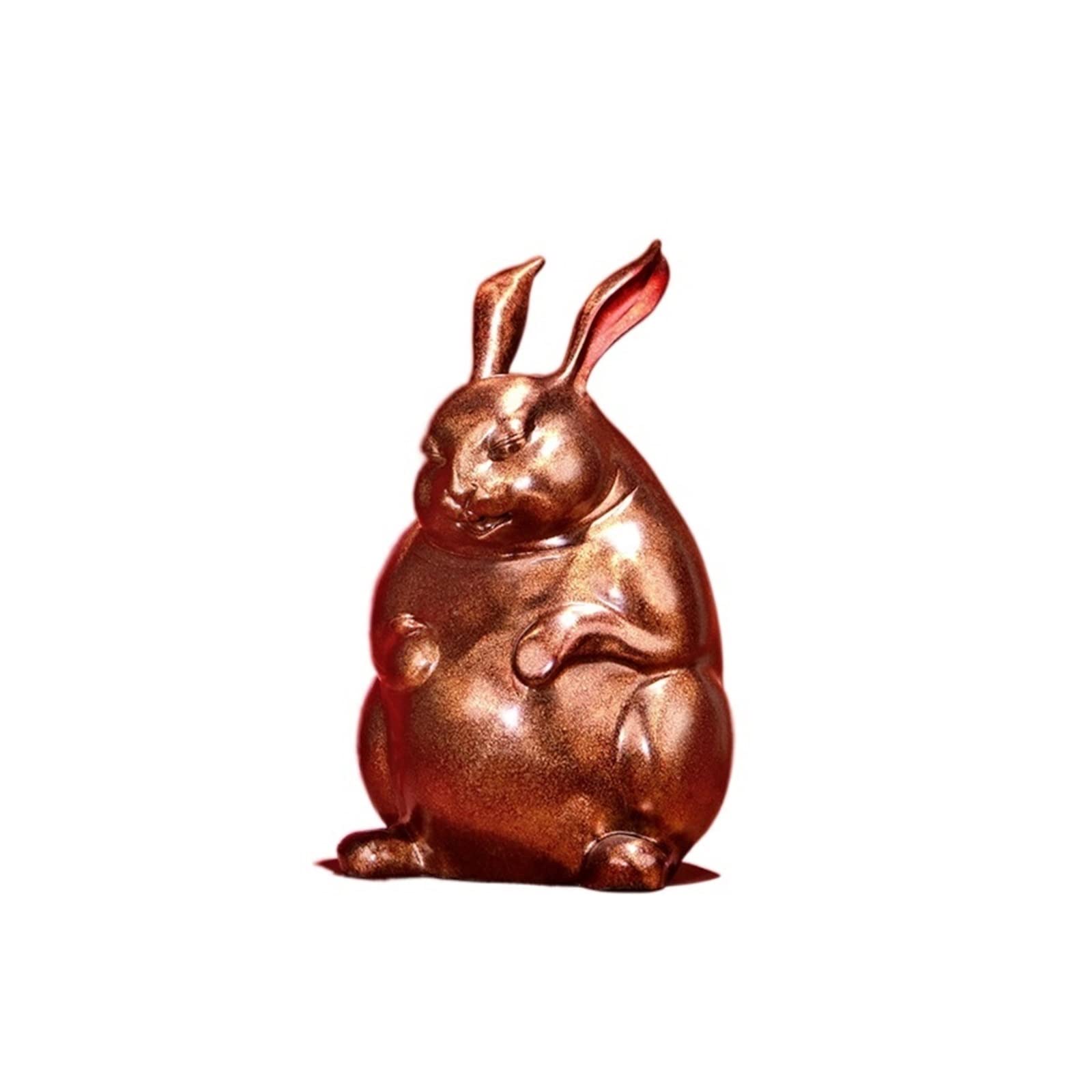 hongchenke34 Copper statue All Copper Rabbit Entryway Ornament Art Crafts Bronze Sculpture Study Office TV Cabinet Decorations(B)