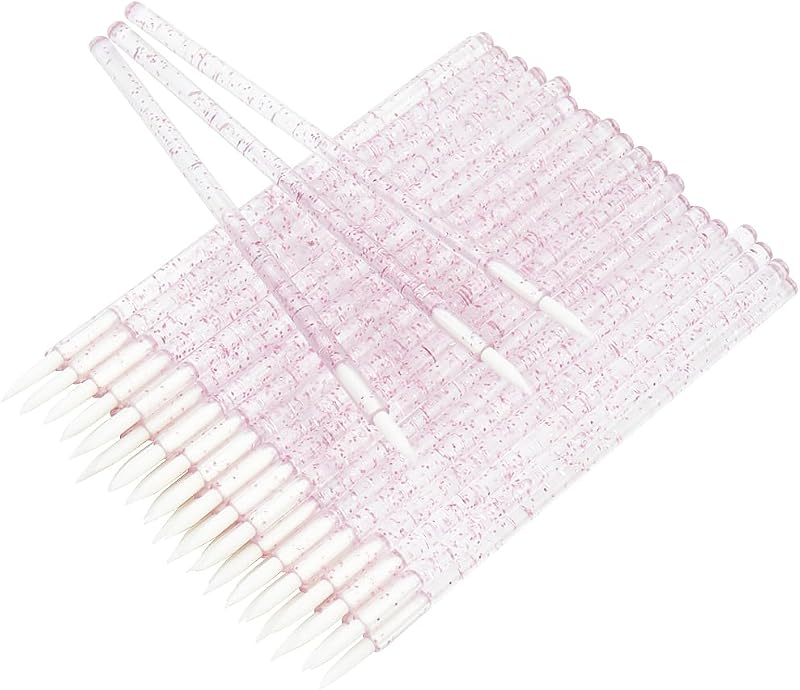Mekupeu Pincéis Descartáveis para Delineador com Haste Rosa, 100 unidades