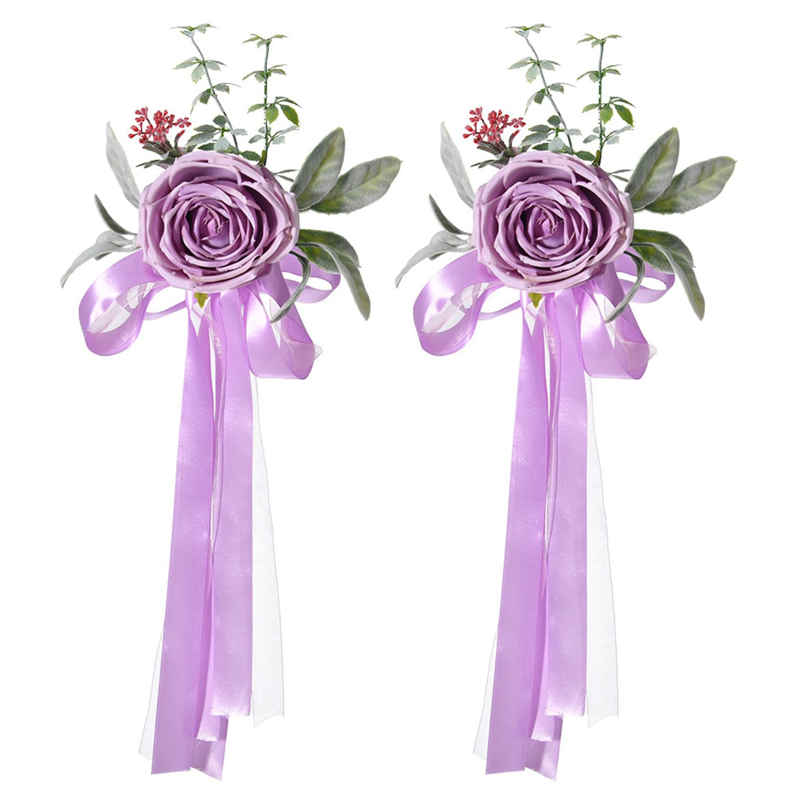 Kaeltsyn Romance Floral Arrangement for Chair Back Decoration Artificial Flower for Anniversary Christmas and Festival Occasion Dinner Chair Back Decoration Arrangement