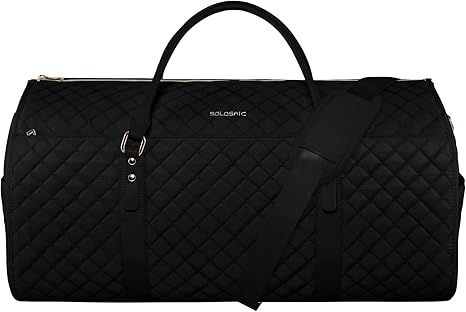 review Carry on Garment Bag, Garment Bag for Travel with Shoe Compartment & Storage Bin, Convertible Garment Duffle Bag for Women Business Wedding, 2 in 1 Hanging Suit Bags for Travel, Black