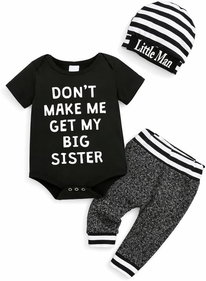 TIZZMING Newborn Baby Boy Clothes Daddy’s Little Dude Letter Print 3‑Piece Infant Clothing Set baby boy summer clothes