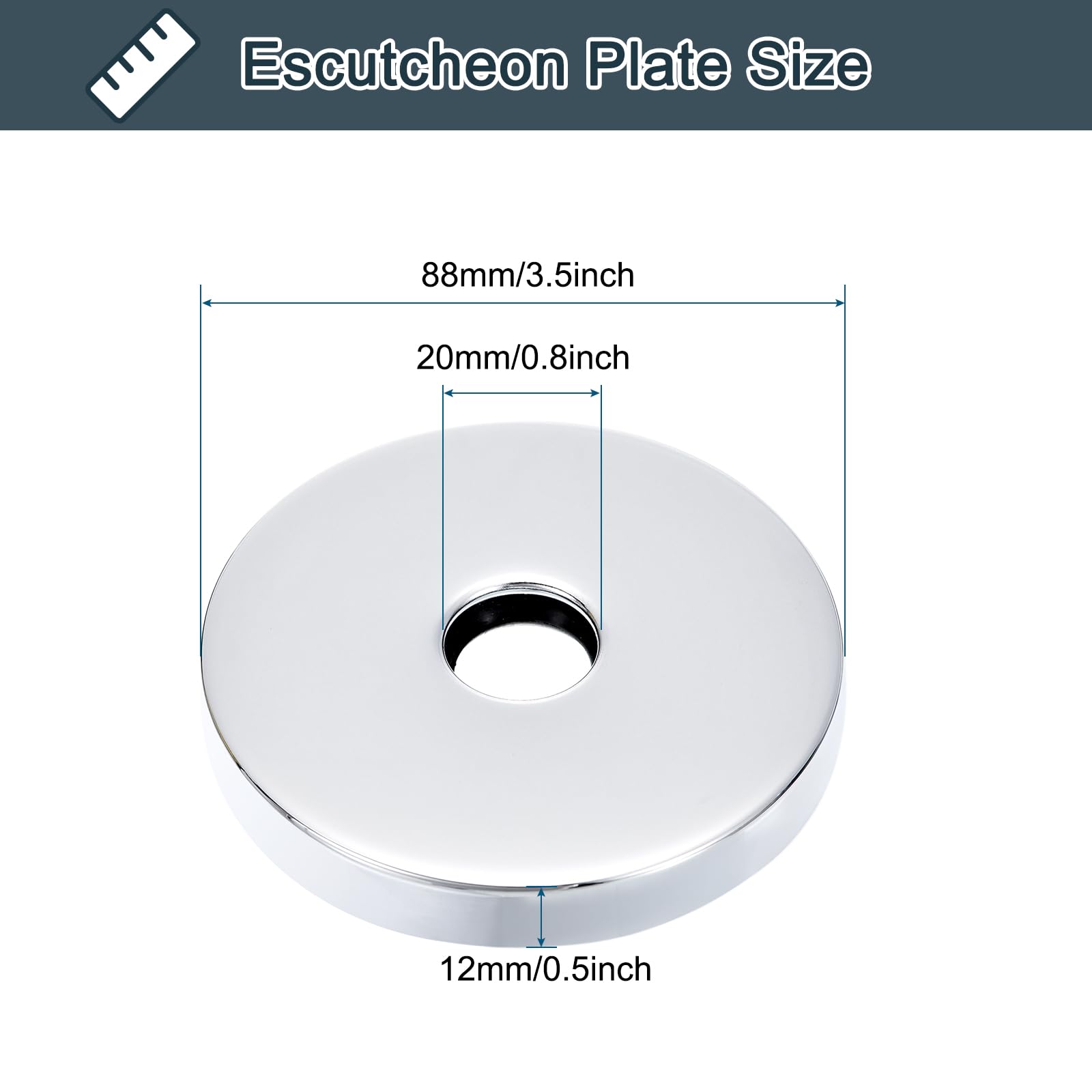 QUARKZMAN Duscharmblende Edelstahl - 2 Stück Abdeckung Für Duschbrausearme 80x25x19mm