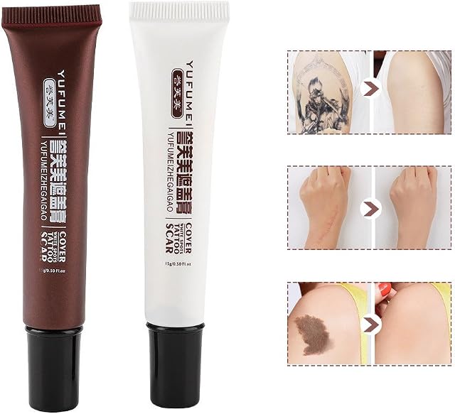 Tattoo Cover Up Makeup Camouflage Cream Concealer Professional Waterproof Scar Concealer Hiding Spots Birthmarks Skin Tattoo Concealer (Classicle Tottoo Concealer)