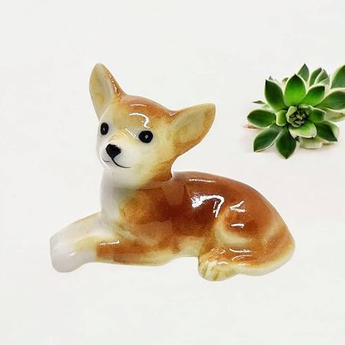 Miniatura 4 de WitnyStore Figura pequeña de perro mexicano de Chihuahua de pelo corto marrón de 1 pulgada  Miniatura hecha a mano pintada a mano para perros,