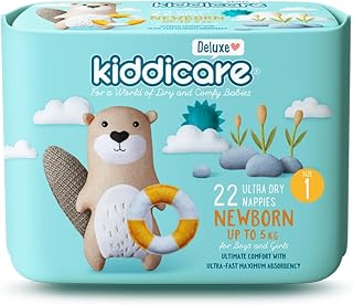 Kiddicare Deluxe New Born Baby Diaper Nappy Pant, Size 1, 22 Count