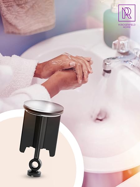 M. ROSENFELD HOME Universal Waschbeckenstöpsel 40mm Chrom Abflussstopfen – aus Messing, Abflussstöpsel mit Gummi für Waschbecken im Bad und Bidets - Excenterstopfen - Höhenverstellbar, Rostfrei, Dicht - 2