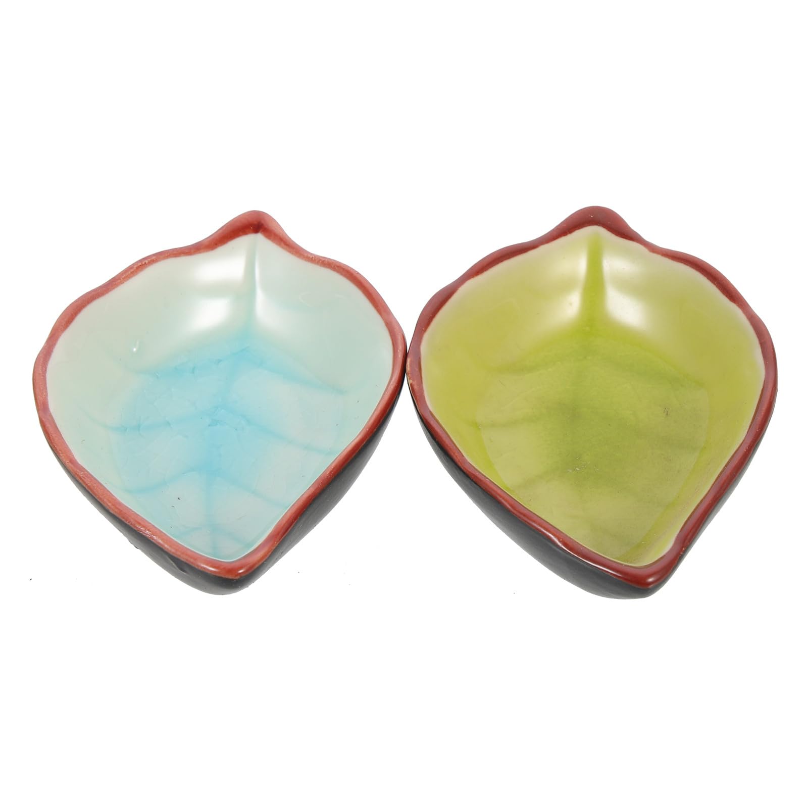 jojofuny White Serving Tray 2Pcs Ceramic Calligraphy Brush Rack Leaf Shape Ink Plate Writing Brush Washer Calligraphy Sumi Pen Stand Chopsticks Rest for Home Office Supplies Assorted Color Pallets-picture-30