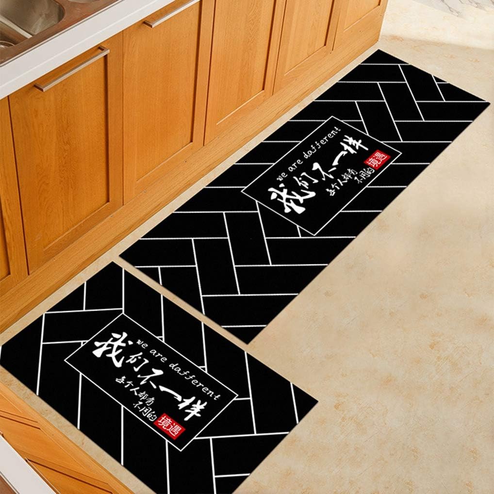 キッチンマット カラー フロアマット キッチンマット フロアマット エントランス 選べる2デザイン 4サイズ バスマット モノトーン キッチンマット 北欧 おしゃれ 40 1 Cm はっ水 拭ける 50 80x50 160 ずれない Faz Co Zm
