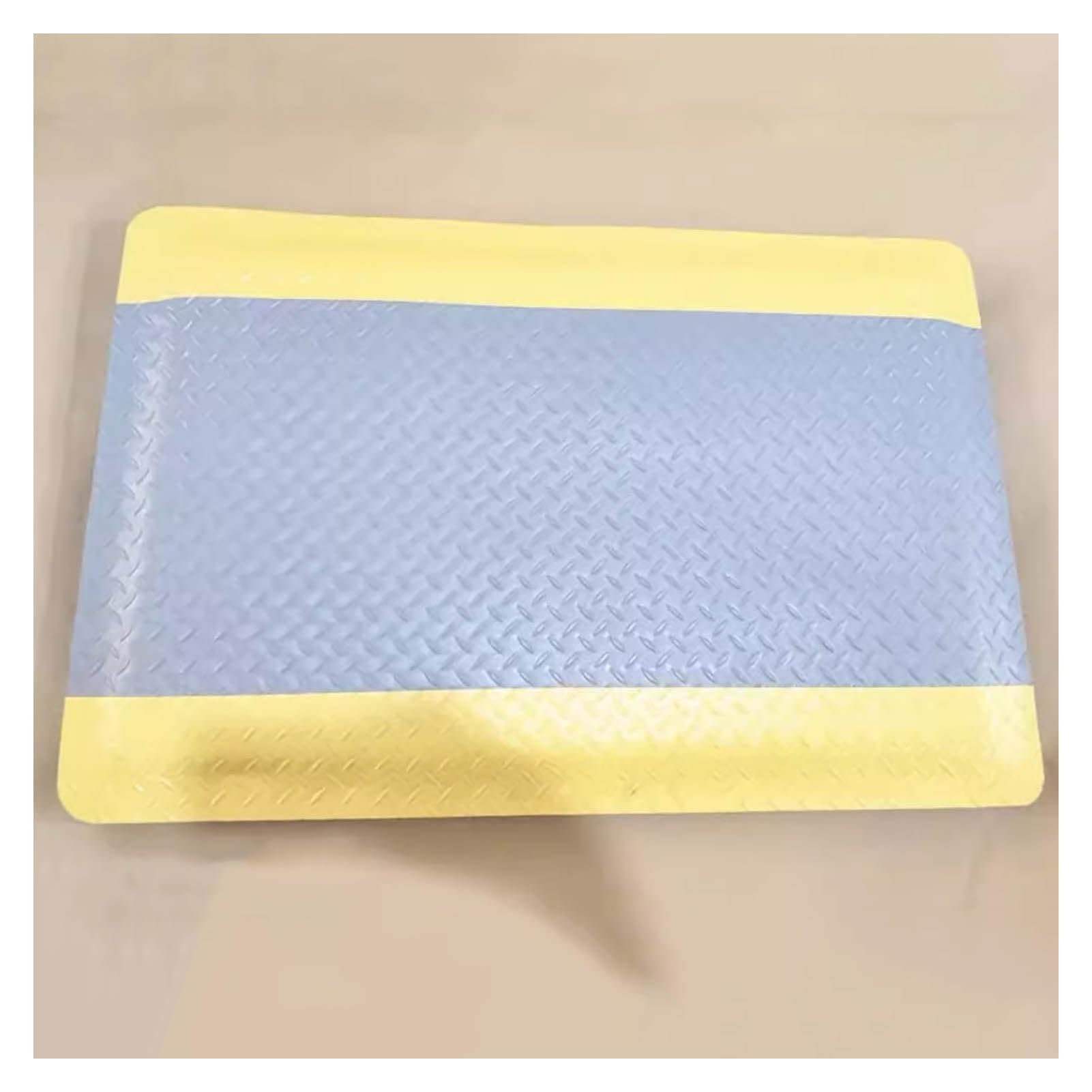Anti-Ermüdungsmatte, Industrielle Matte zur Vermeidung von Ermüdung, gelb gestreifter Rand, rutschfest, fett-/ölbeständig, ergonomische Matte, 60 x 110 cm(Grey)