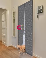 HOWIN Mágneses Hőszigetelő Ajtófüggöny 110x210 cm - Téli Hideg Elleni Védelem, Oxford Szövet, Erkélyajtóra, Automatikus Záródás, Szürke 4