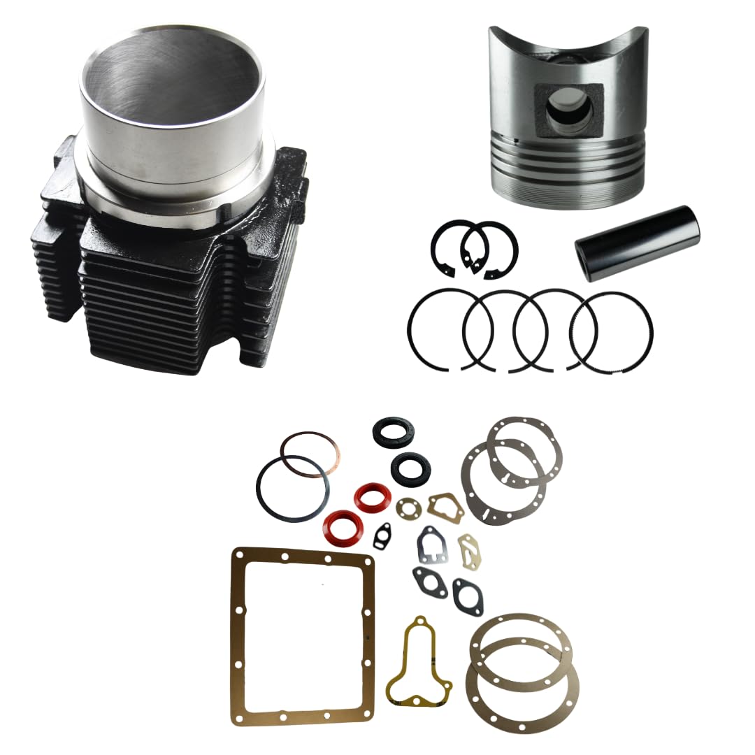 Generico Kit Cilindro e Pistone + Serie Guarnizione Completa e Paraoli Adattabile per Motore Lombardini Diesel LDA 510 per Motozappa e Motocoltivatore