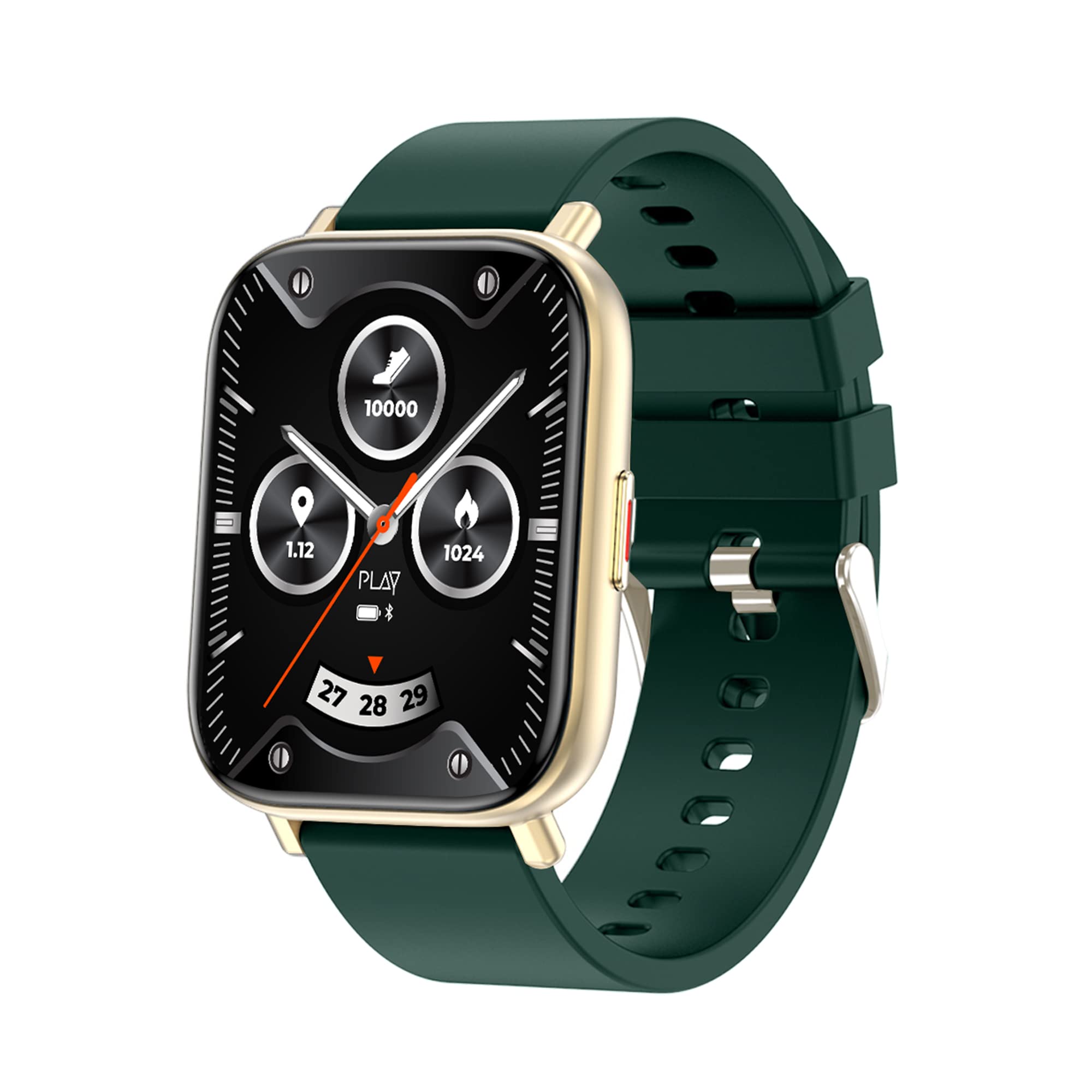 World Of PLAY PLAYFIT DIAL; Full Touch IPS Display; Bluetooth Calling; Silicone Strap; Multiple Exercise Modes; 24-Hour Heart Rate Monitor; IP67 Water Protection (Gold+Teal) (B0B4P93XDM) Amazon Price History, Amazon Price Tracker