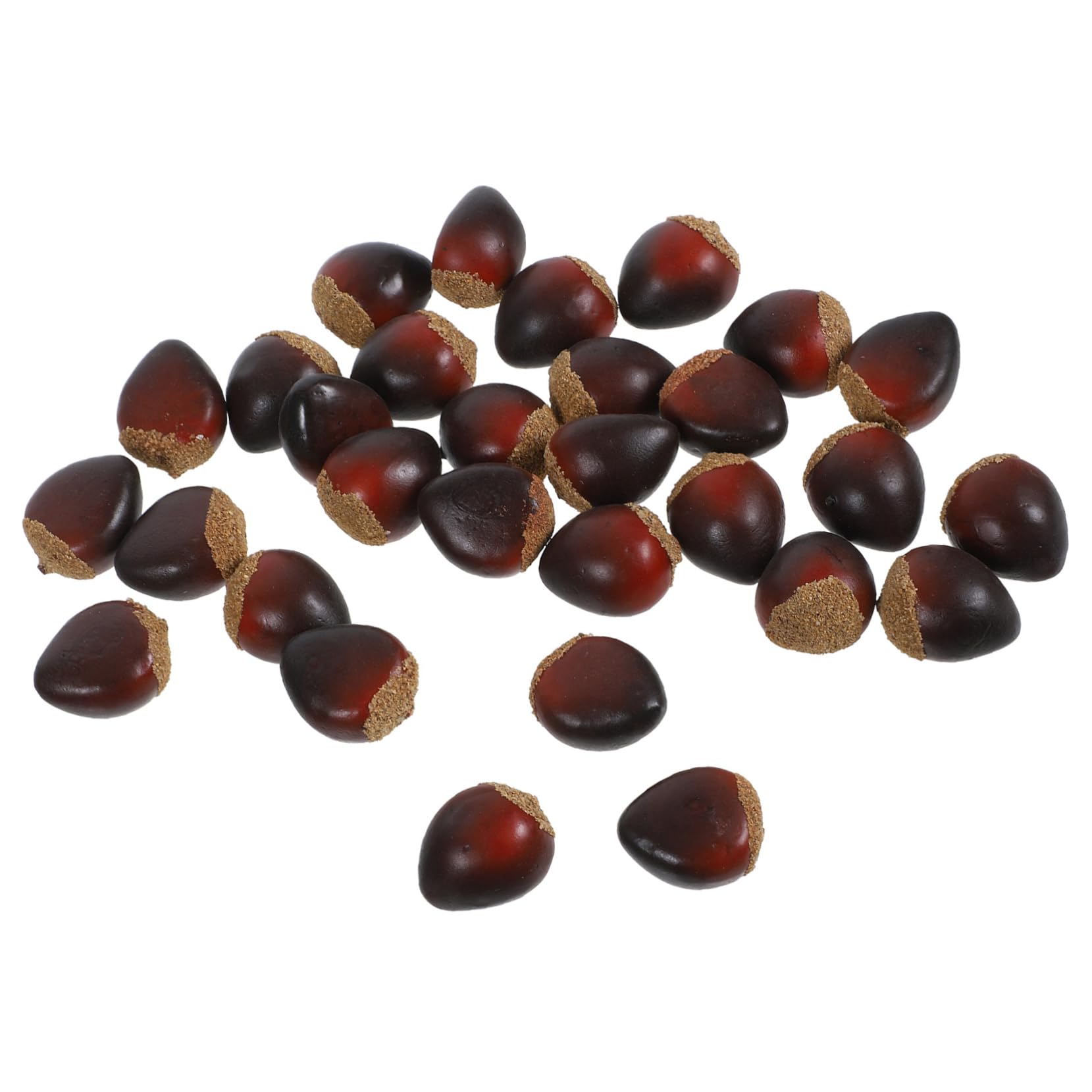 MAGICLULU 5 Juegos Castaña De Espuma Espumas Modelo De Frutas Nueces De Simulación Castañas De Espuma Falsa Castañas Realistas Castañas Falsas Comida De Cocina Artificial Coffee 30 Uds * 5