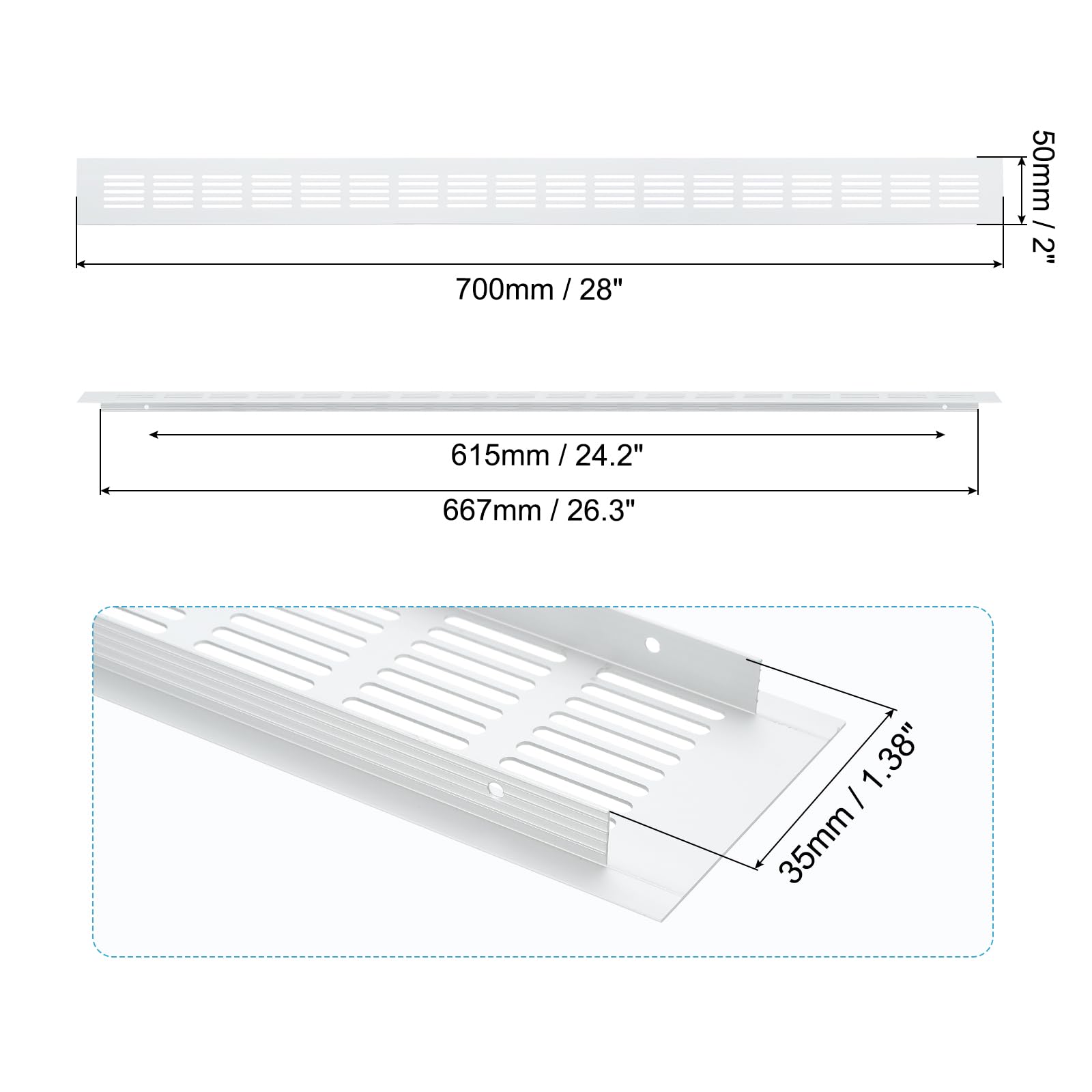 PATIKIL 28 x 2 Inch Door Air Vent Cover - Image 2