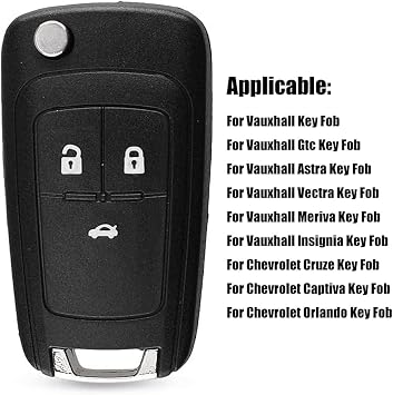 Replacement Astra Key Fob,3 Buttons Ope-l Insignia Remote Key Case