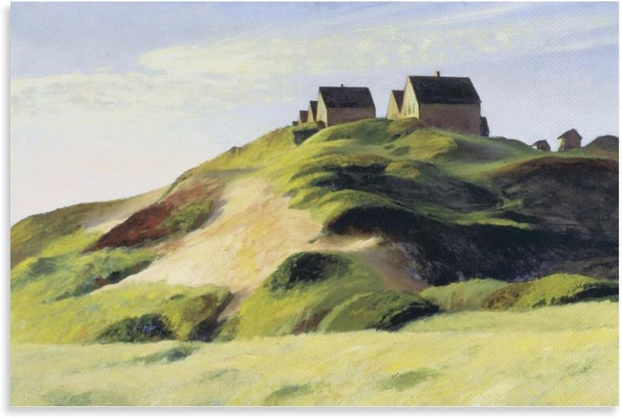 Matvsd Kohecs Edward Hopper Landscape Poster Farmhouse Canvas Wall Art Edward Hopper Prints Vintage Painting for Home Wall Decor Picture 30x45cm No Frame