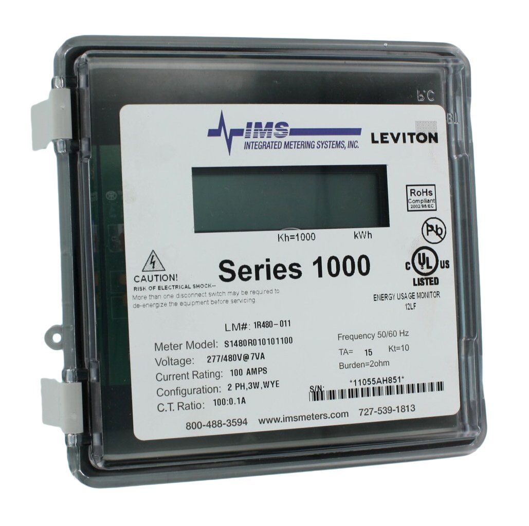 Sous-compteur Leviton 1r480-11 double élément 480V 100A pour gestion énergie