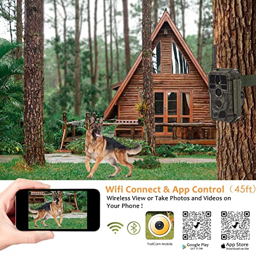BLAZEVIDEO 48MP 1296P WiFi Trail Camera, 940nm No Glow Night Vision Motion Activated, 0.1s Trigger Speed 120° Wide View Waterproof Game Camera Trap for Garden/Wildlife Monitoring - Image 2
