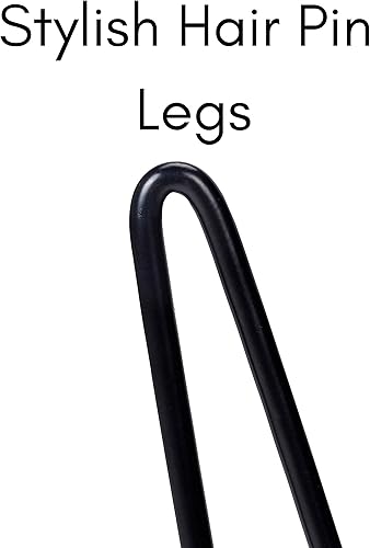 Miniatura 8 de BIRDROCK HOME Taburete redondo de piel sintética con patas de horquilla negras, acogedora y elegante silla de maquillaje con patas de metal, asiento