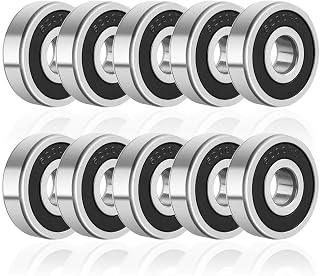 10 Pieces 6200-2RS Bearings, Deep Groove Ball Bearing Double Sealed Bearing 10 * 30 * 9mm Radial GCR15 Bearing for Electrical Instrument Mechanical Equipment