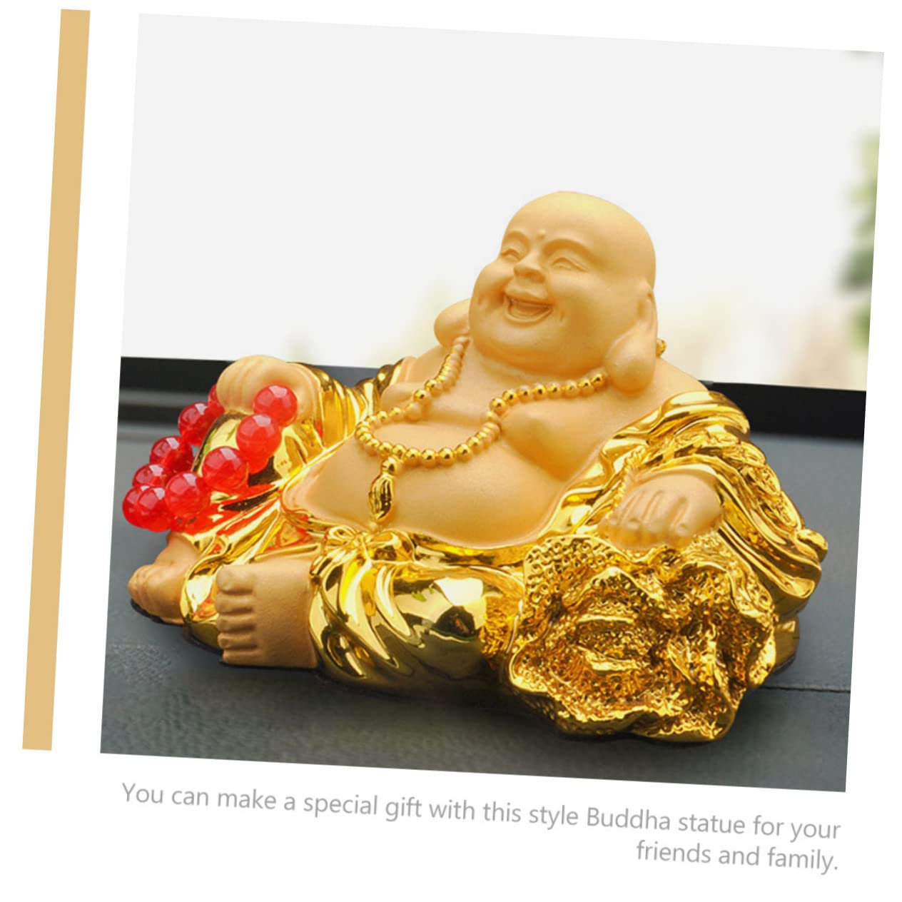TOPBATHY Buddha Decor Resina Maitreya Statua Religiosa Per Auto Ornamento Sacro Resina Figura Di Buddha Realistica Per Decorazione Interni Auto e Tavolo