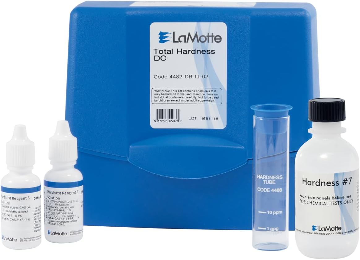 4482-LI-02 Model PHT-DC-LI Total Hardness Dropper Bottle Individual Test Kit, Liquid Indicator (1 Drop = 10 ppm or 1 gpg CaCO3), Neutral