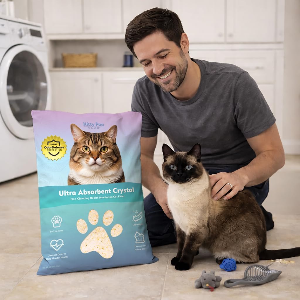 Kitty Poo Club Health Monitoring Cat Litter – Color-Changing Crystals Detect Urinary Issues, Low Dust, Fast Absorption, Odor Control