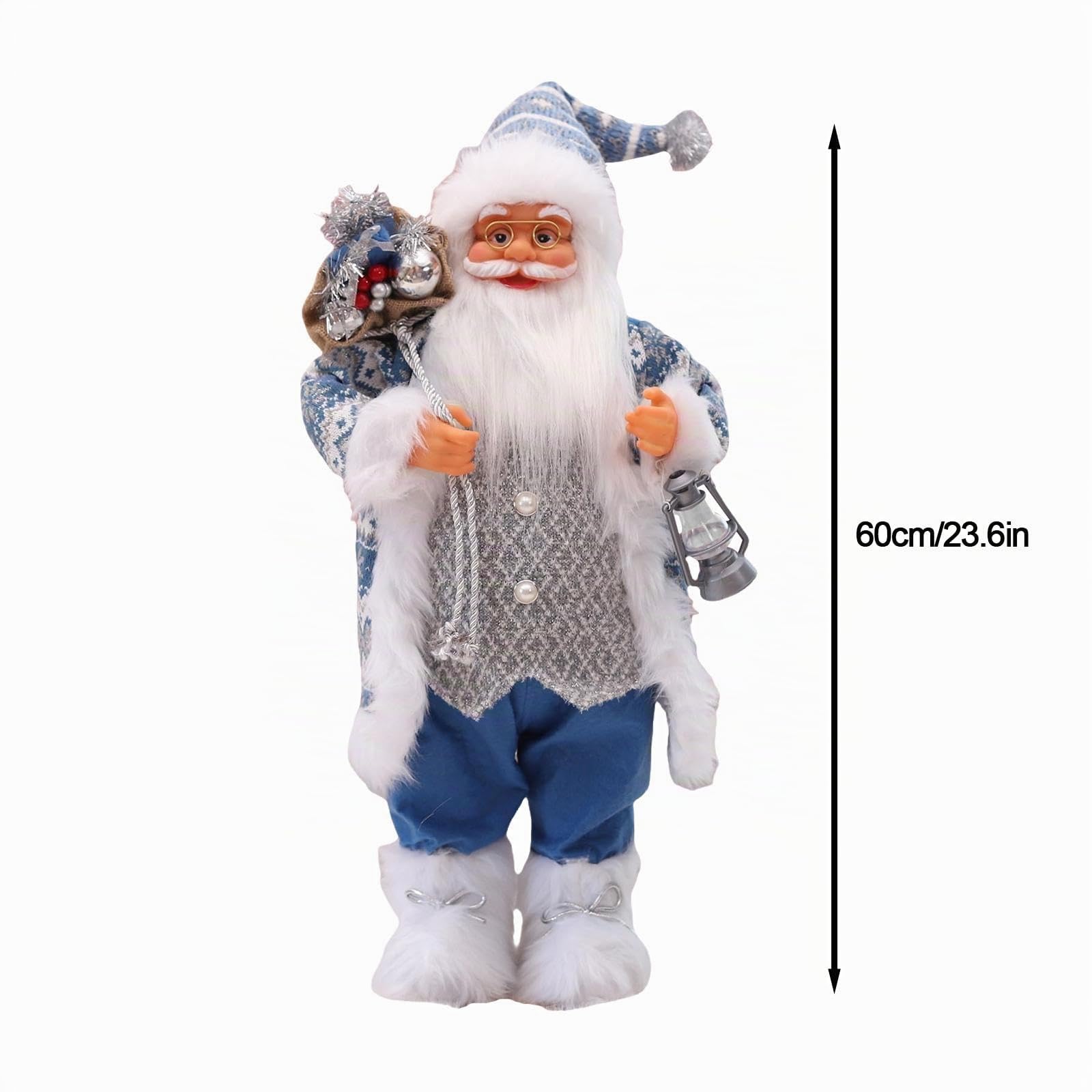 Amagogo Weihnachtspuppe, Weihnachtsmann-Figur, Weihnachtsmann, Weihnachtsmann-Figur, 60 cm/23 Zoll hoch, für die Dekoration des Weihnachtszimmers und des Kamins