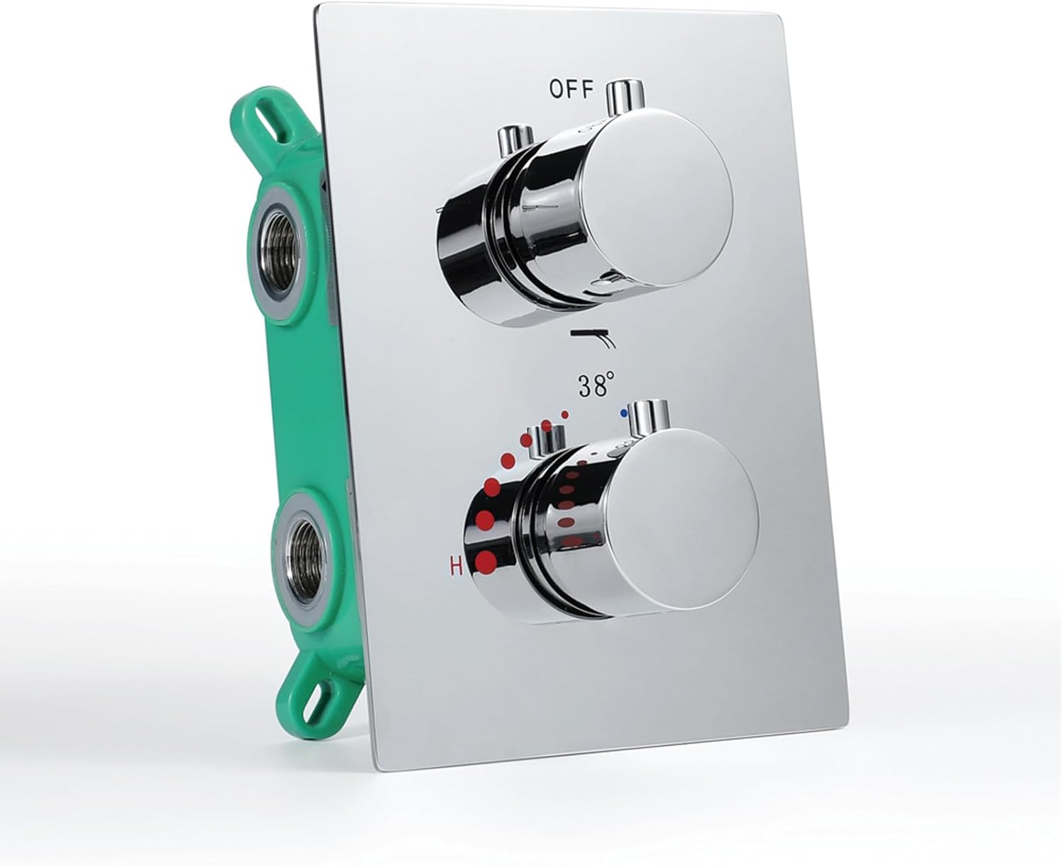 Chrome Thermostatic Shower Valve Wall-Mounted Shower Valves Knob Adjustment Chrome Shower Control Valve Kit