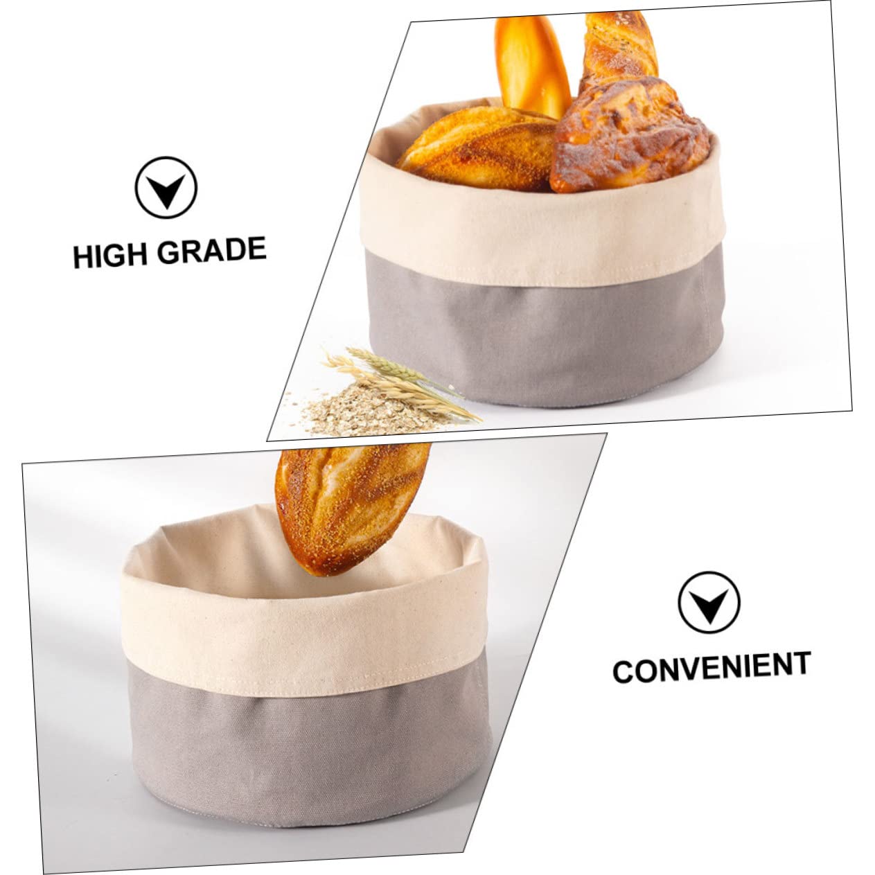 BRIGHTFUFU 2Pcs Reusable Cotton Bread Basket Loaf Pouch for Picnic and Home Use Easy to Carry Bread Bag for Serving and Storing Fresh Bread