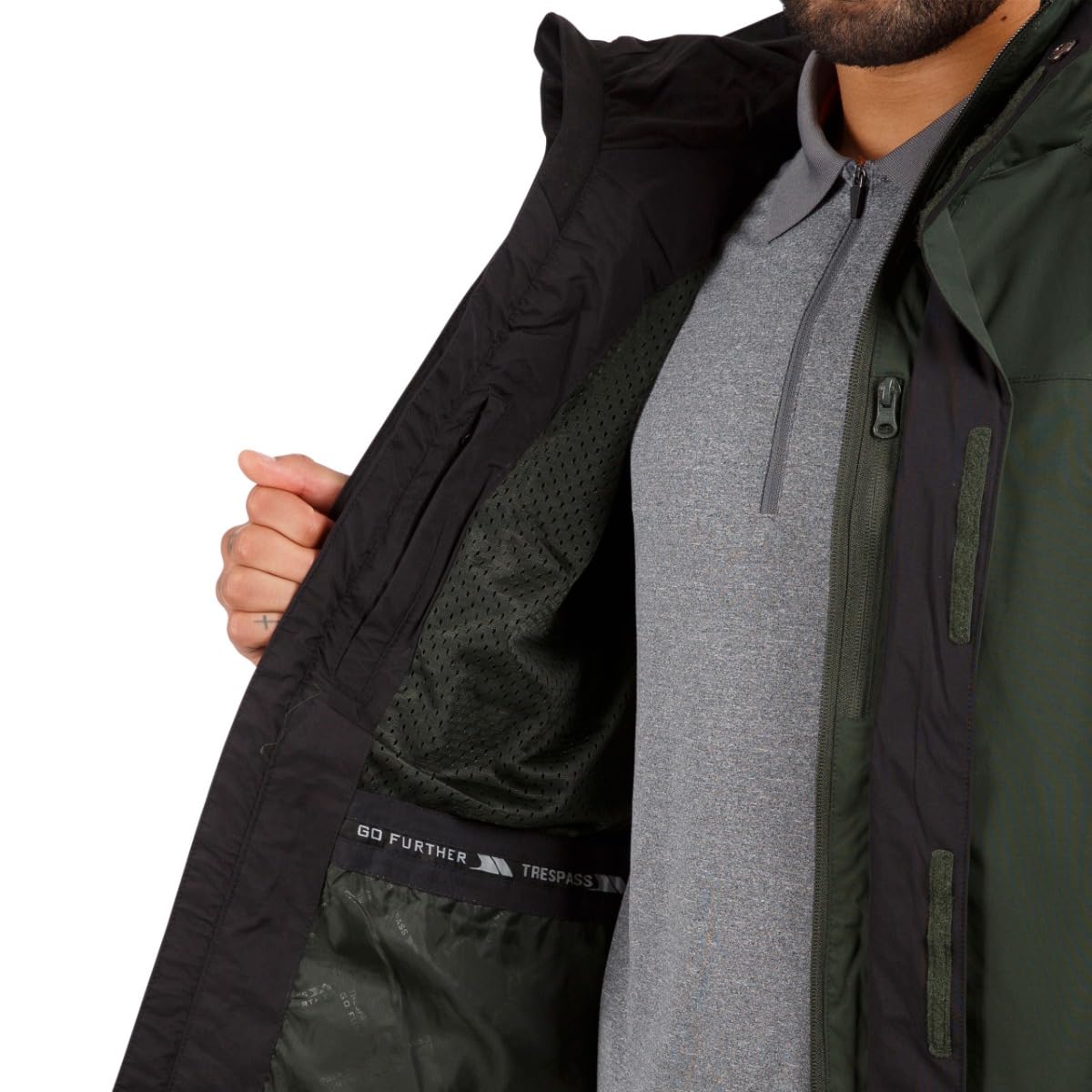 Trespass Edwards Ii Chaqueta impermeable para lluvia/exteriores con capucha oculta Hombre