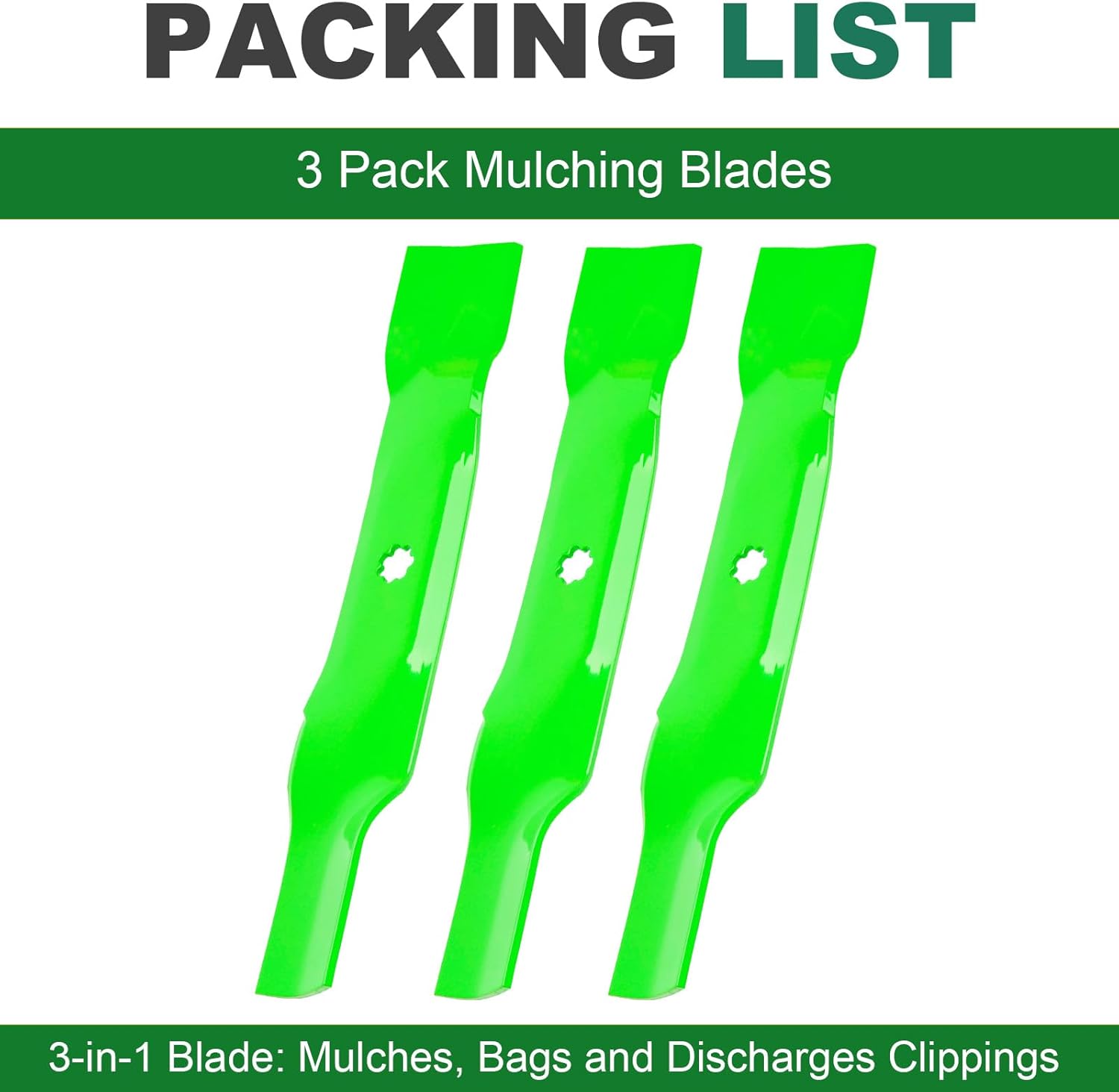 GY20852 AM141035 GX21784 GX21785 AM137757 48" High Lift Mower Blades, Compatible with 48" John Dee re145 155C D140 D150 D160 LA130 LA140 LA145(3pack)