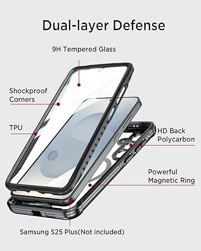 Miniatura 5 de Miimall Magsafe - Funda delgada para Samsung Galaxy S24, potentes imanes compatibles con MagSafe, PC y TPU, ultra fina, antiarañazos, antihuellas, a