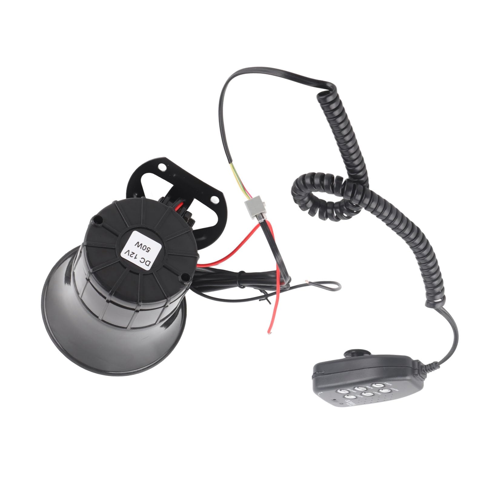 Jelquix 50W 120dB Car Alarm Horn Loud Siren Emergency Warning for 12V Auto Vehicles Durable ABS Metal