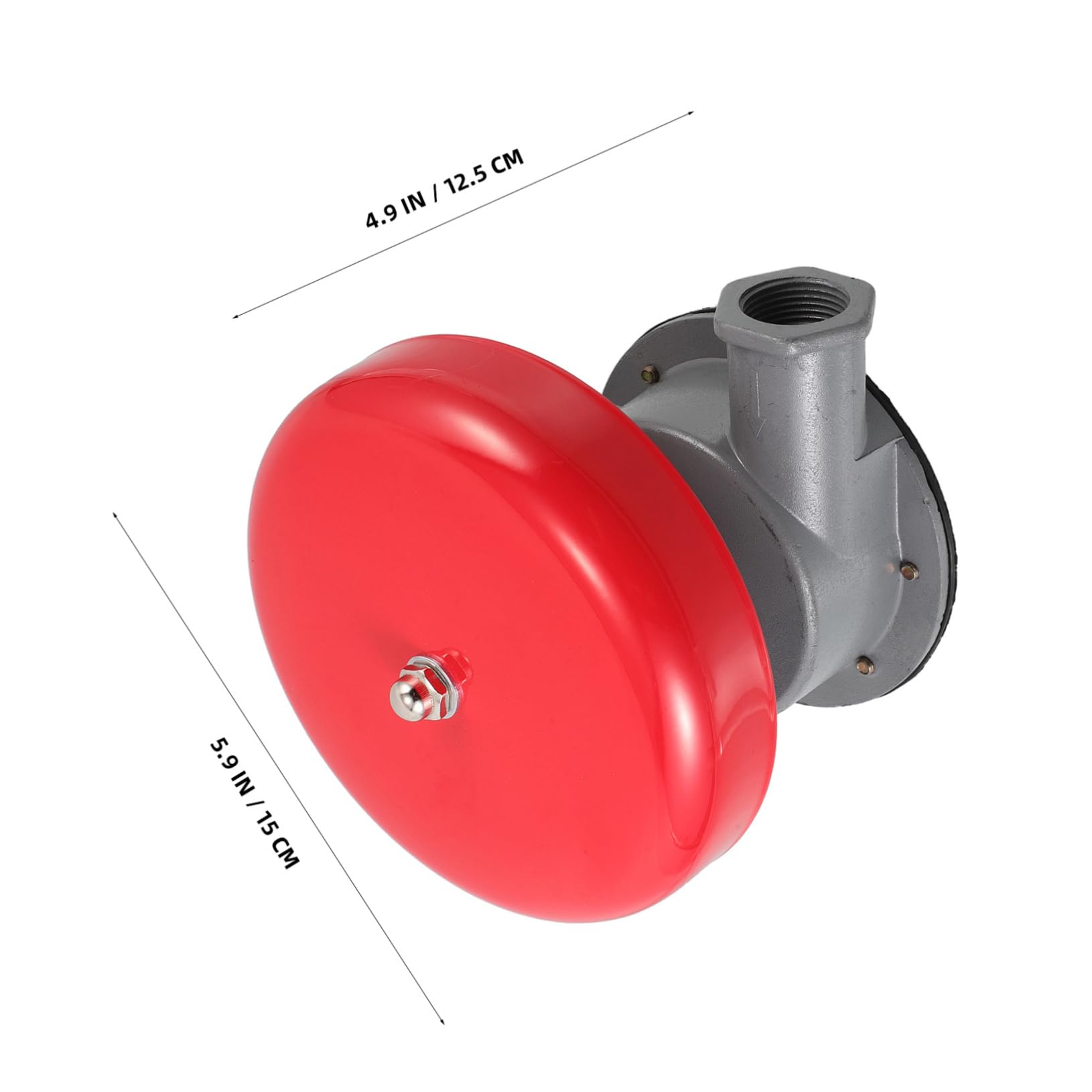 Hydraulische Feueralarmglocke Runde Eisen Alarmglocke | Wasserantrieb, Rot, Zuverlässig bei Warnsignalen, Wetterfest, für Wohnhäuser, Industriegebäude, Sicherheitsbereiche